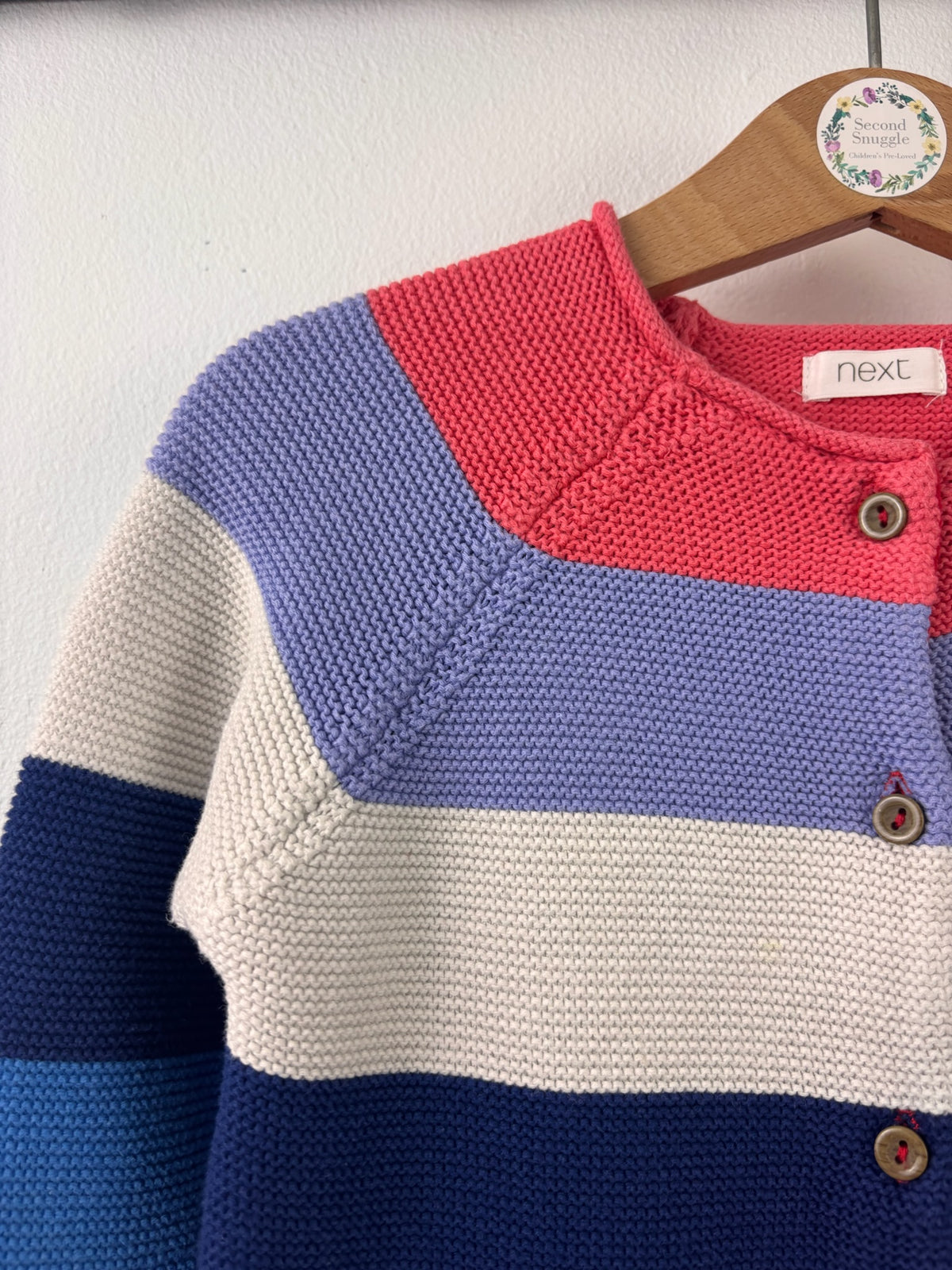 Next Multicolour Stripe Knitted Cardigan 3-4 Years-Cardigans-Second Snuggle Preloved