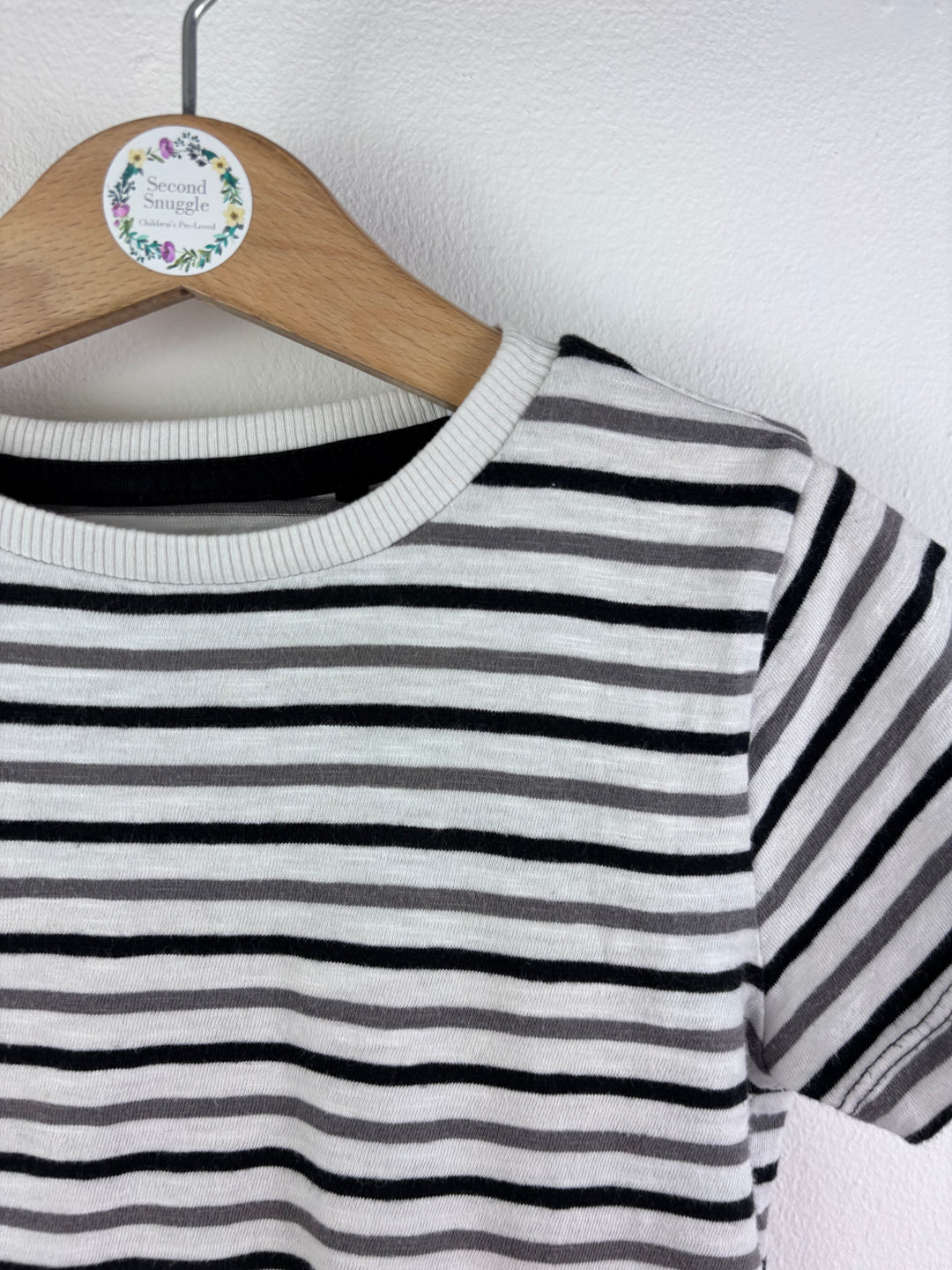 Next Black White Stripe T-Shirt 3-4 Years