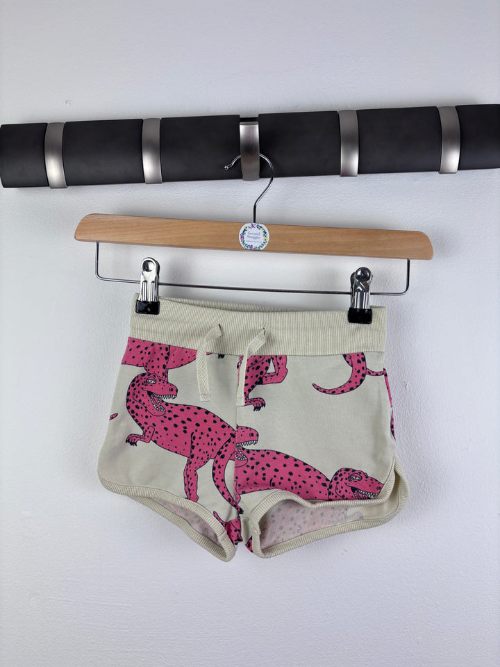Mini Rodini Cream Shorts Pink Dino Print 2-3 Years