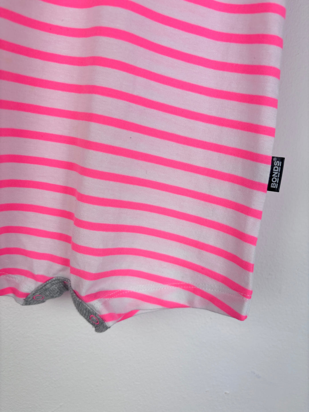 Bonds Pink Stripe Romper 3-6 Months