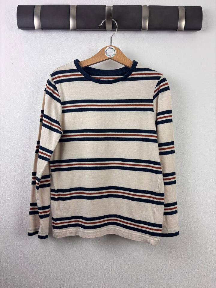 Tu Cream Navy Stripe Long Sleeve Top 7-8 Years-Tops-Second Snuggle Preloved