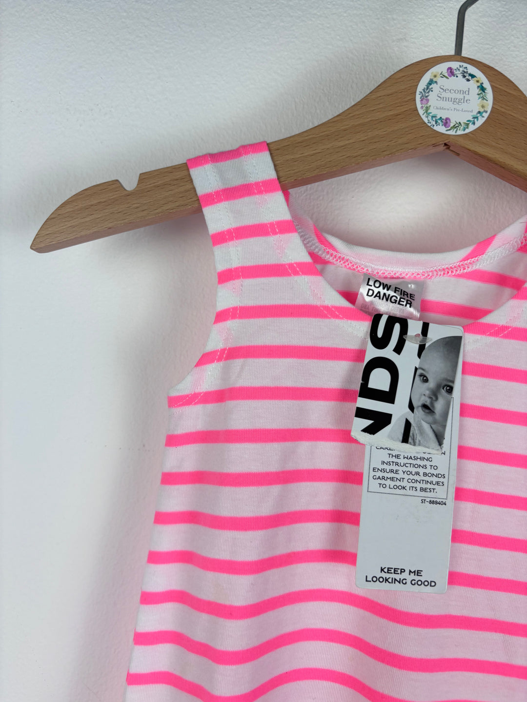 Bonds Pink Stripe Romper 3-6 Months