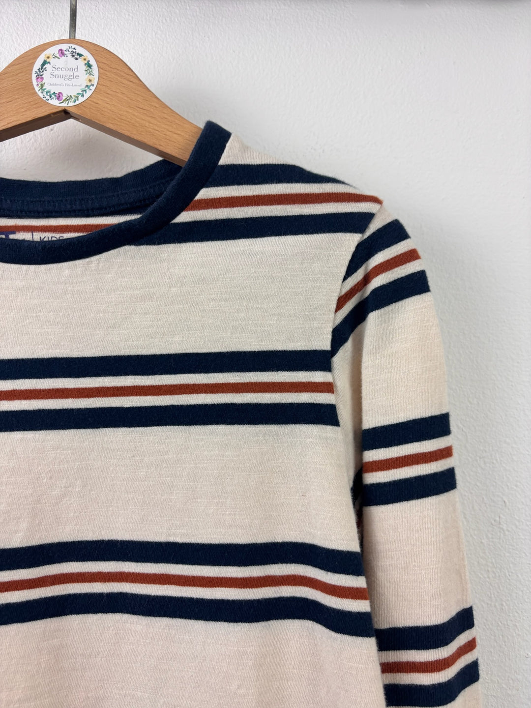 Tu Cream Navy Stripe Long Sleeve Top 7-8 Years-Tops-Second Snuggle Preloved