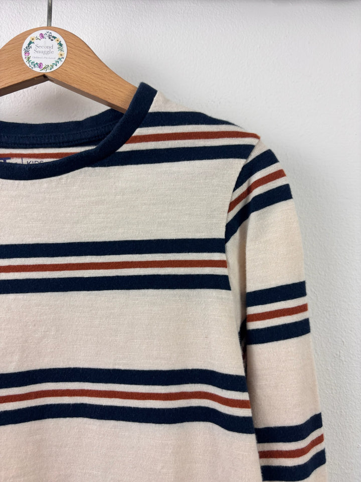 Tu Cream Navy Stripe Long Sleeve Top 7-8 Years-Tops-Second Snuggle Preloved