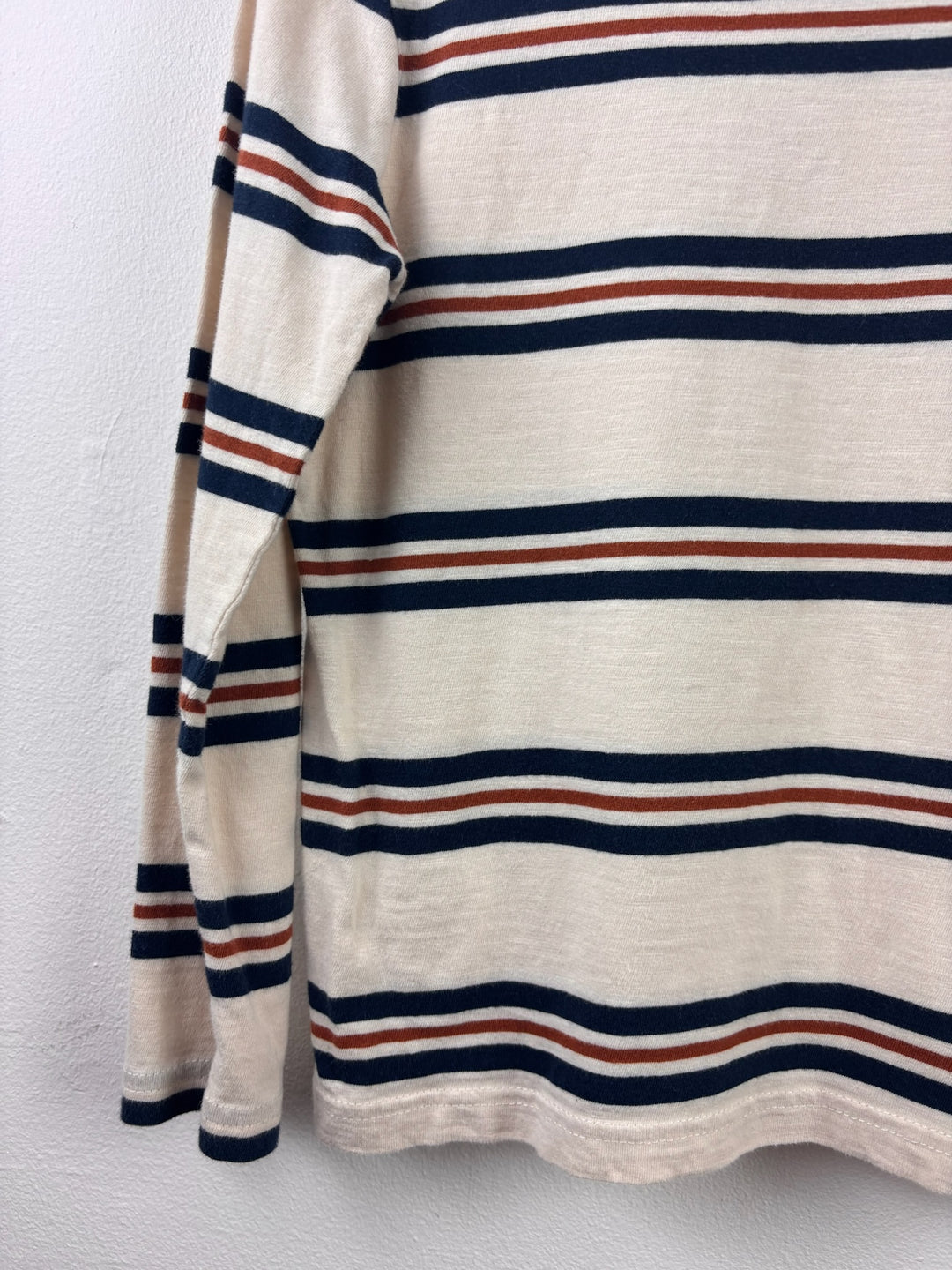 Tu Cream Navy Stripe Long Sleeve Top 7-8 Years-Tops-Second Snuggle Preloved