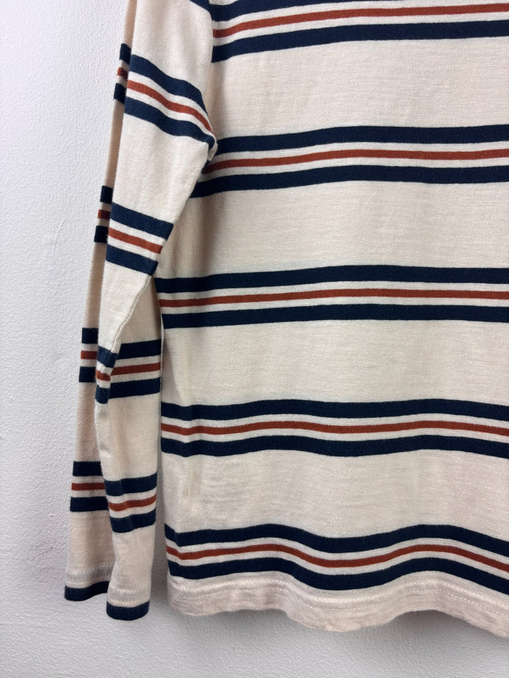 Tu Cream Navy Stripe Long Sleeve Top 7-8 Years-Tops-Second Snuggle Preloved