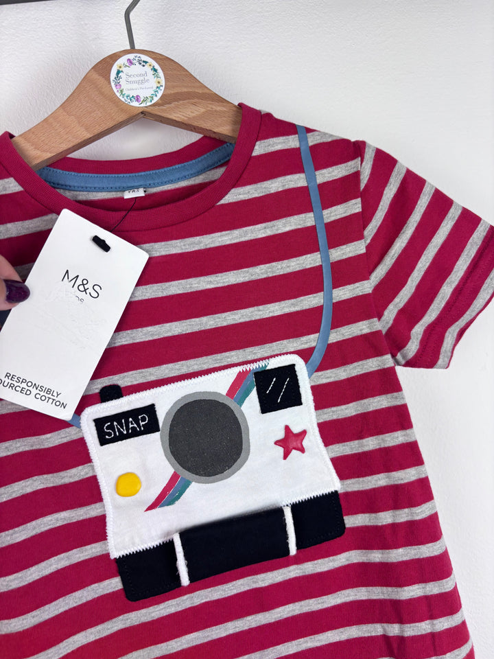 M&S Camera T Shirt 3-4 Years