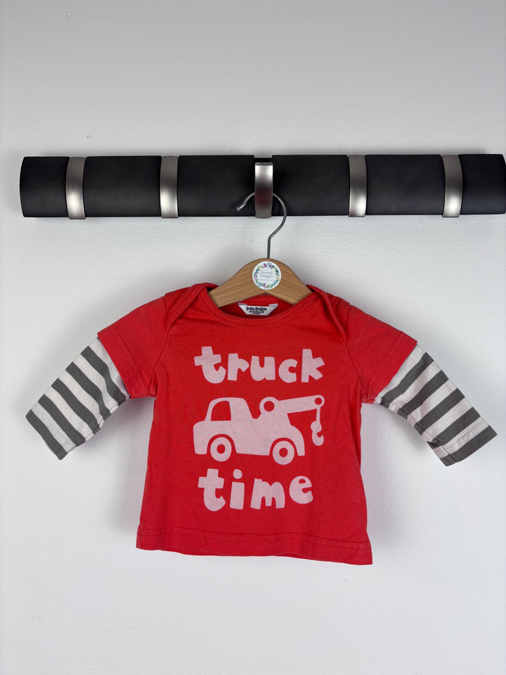 Boden Orange Tuck Long Sleeve 0-3 Months