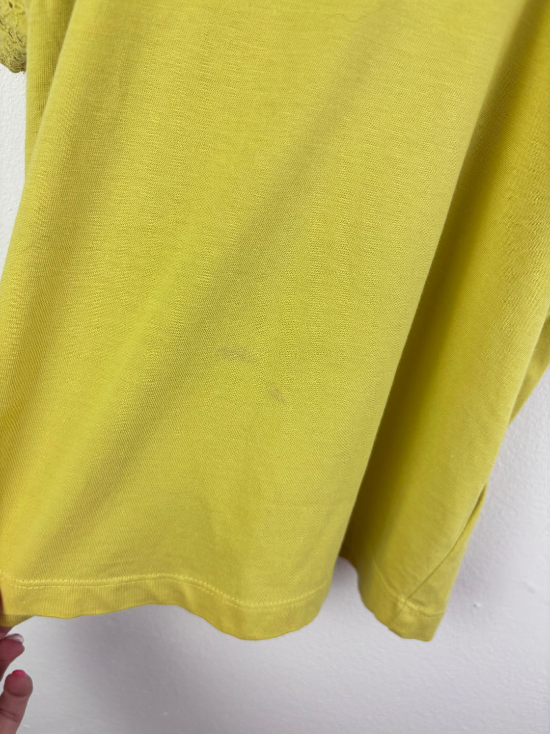 Mini Boden Lime Top Broderie Sleeve 7-8 Years