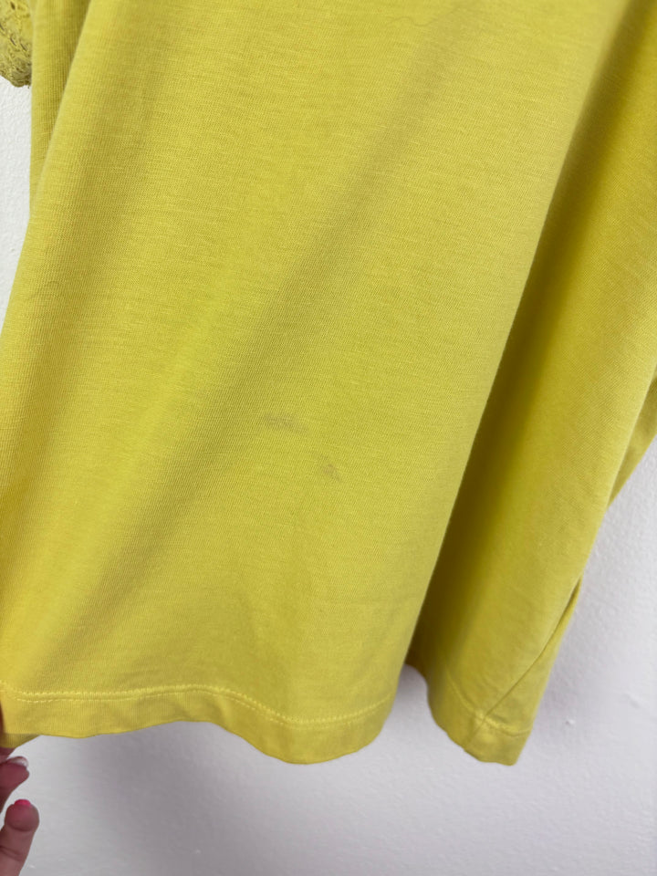 Mini Boden Lime Top Broderie Sleeve 7-8 Years