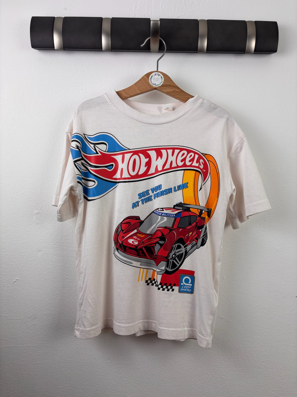 H&M White Hot Wheels Graphic T-Shirt 4-6 Years-Tops-Second Snuggle Preloved