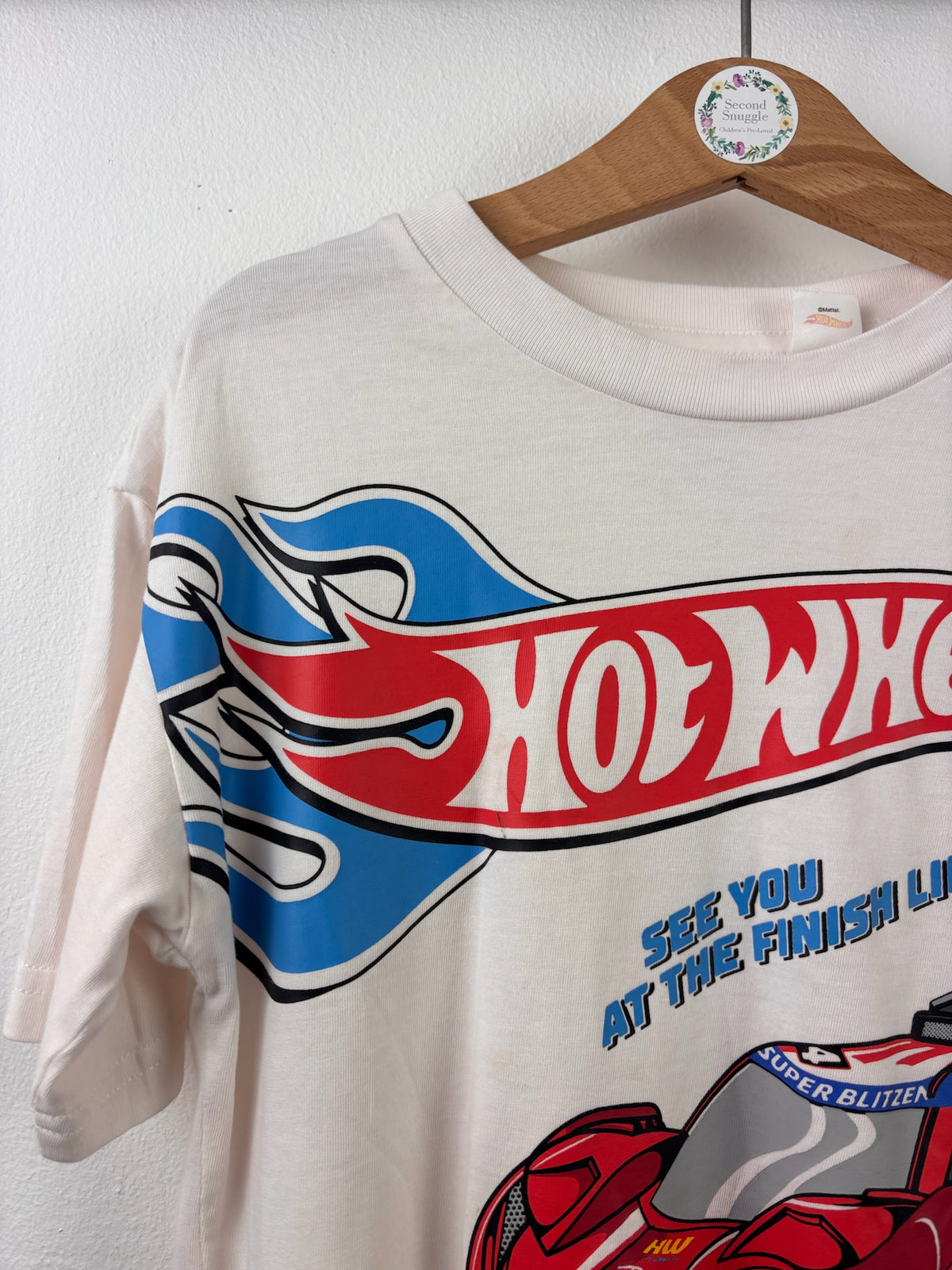 H&M White Hot Wheels Graphic T-Shirt 4-6 Years-Tops-Second Snuggle Preloved