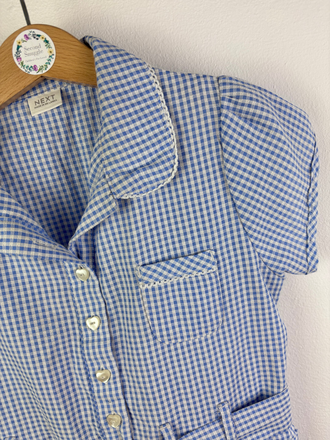 Next Blue Gingham Shirt Dress 7-8 Years