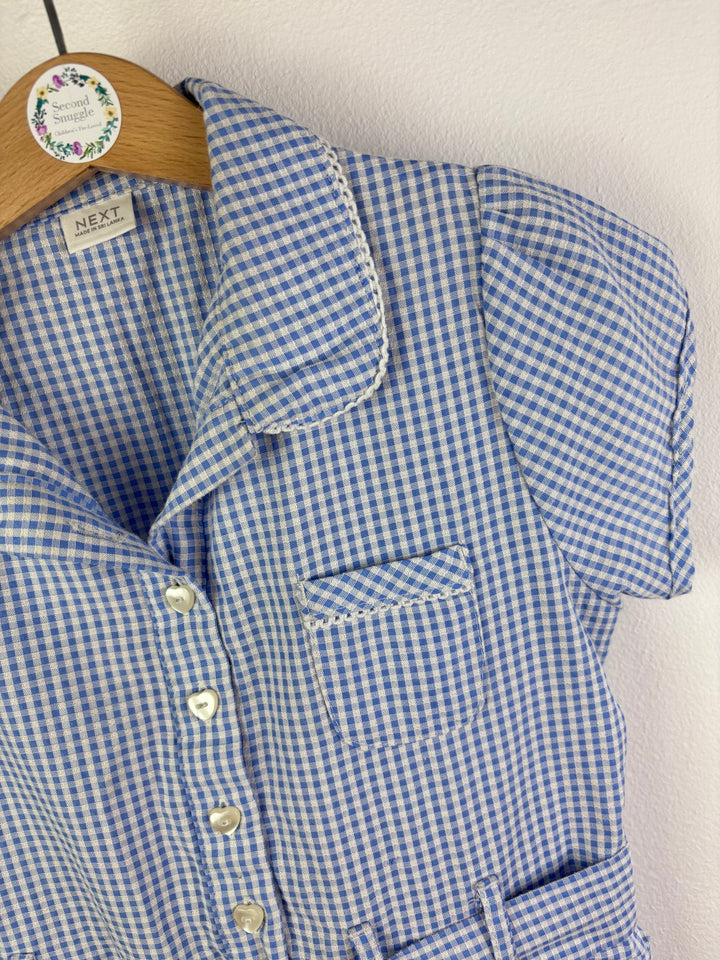 Next Blue Gingham Shirt Dress 7-8 Years