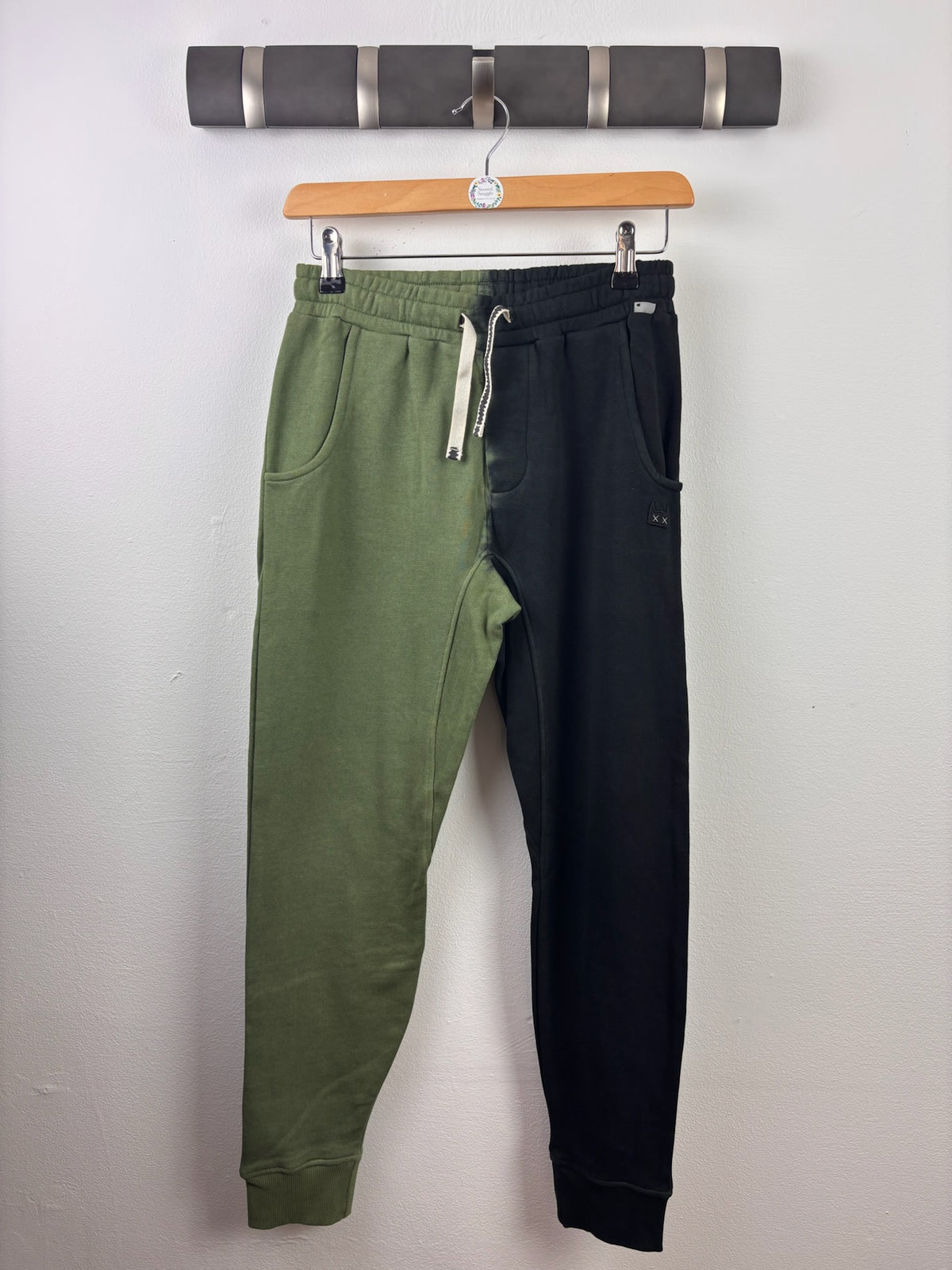 Munster Kids Khaki Black Colour Block Joggers 10 Years-Trousers-Second Snuggle Preloved