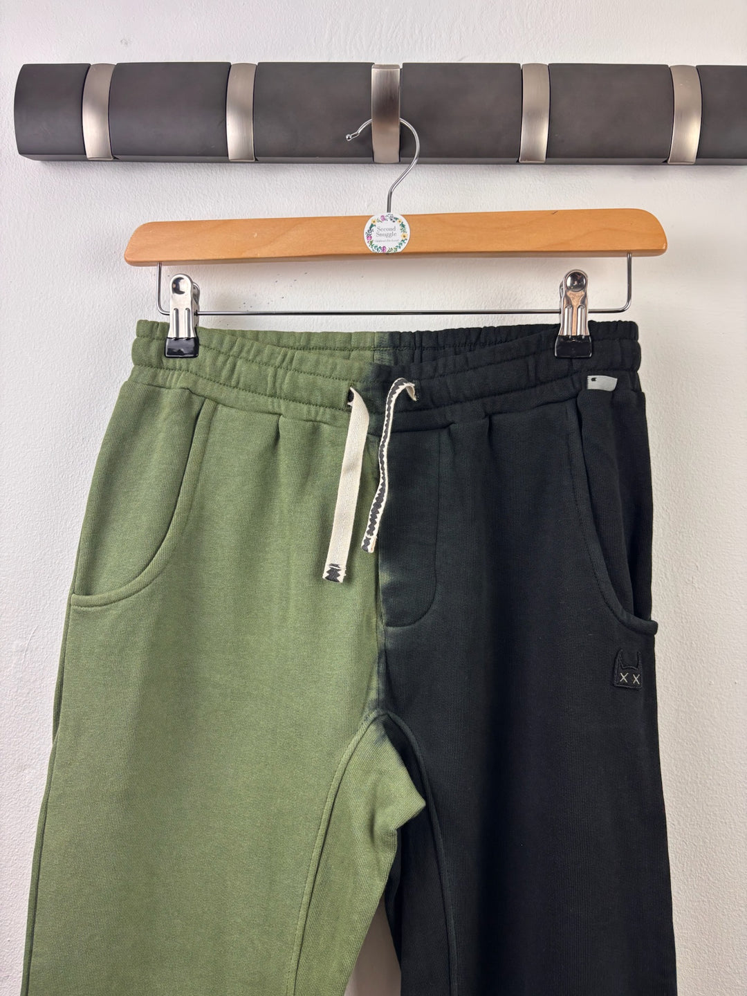 Munster Kids Khaki Black Colour Block Joggers 10 Years-Trousers-Second Snuggle Preloved