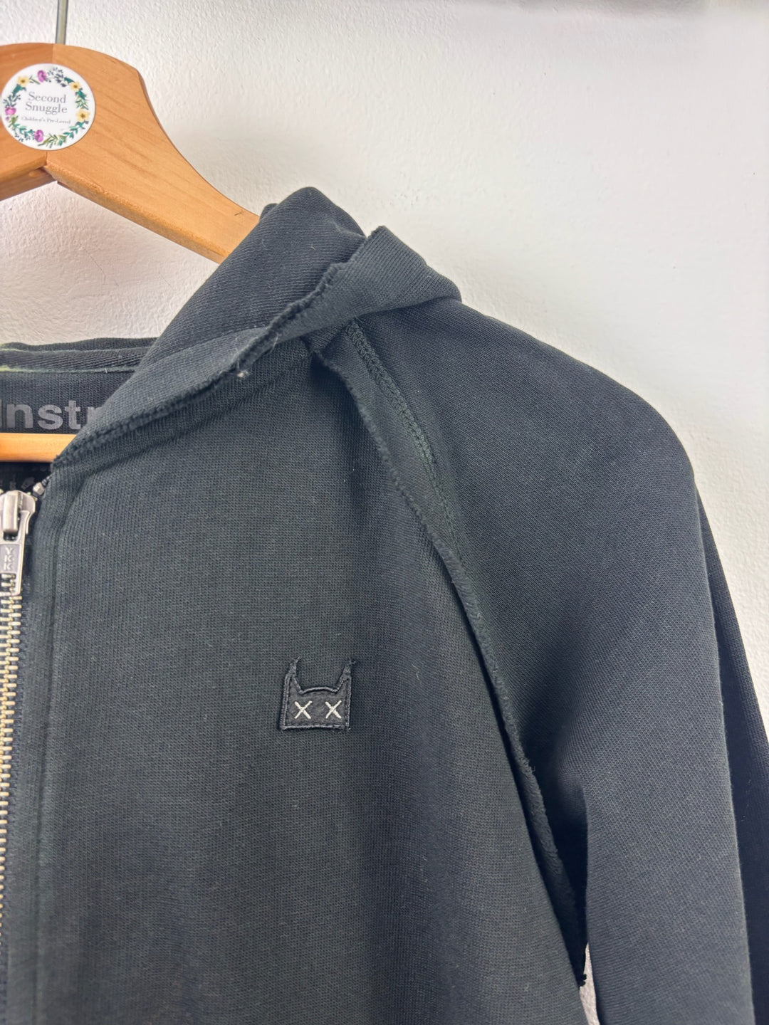 Munster Kids Khaki Black Colour Block Zip Hoodie 10 Years-Hoodies-Second Snuggle Preloved