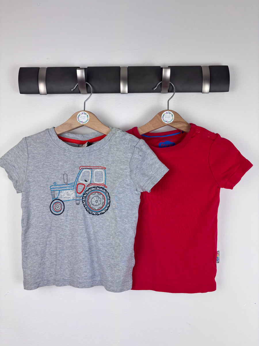 Frugi Tractor & Red T Shirt 2-3 Years-Tops-Second Snuggle Preloved