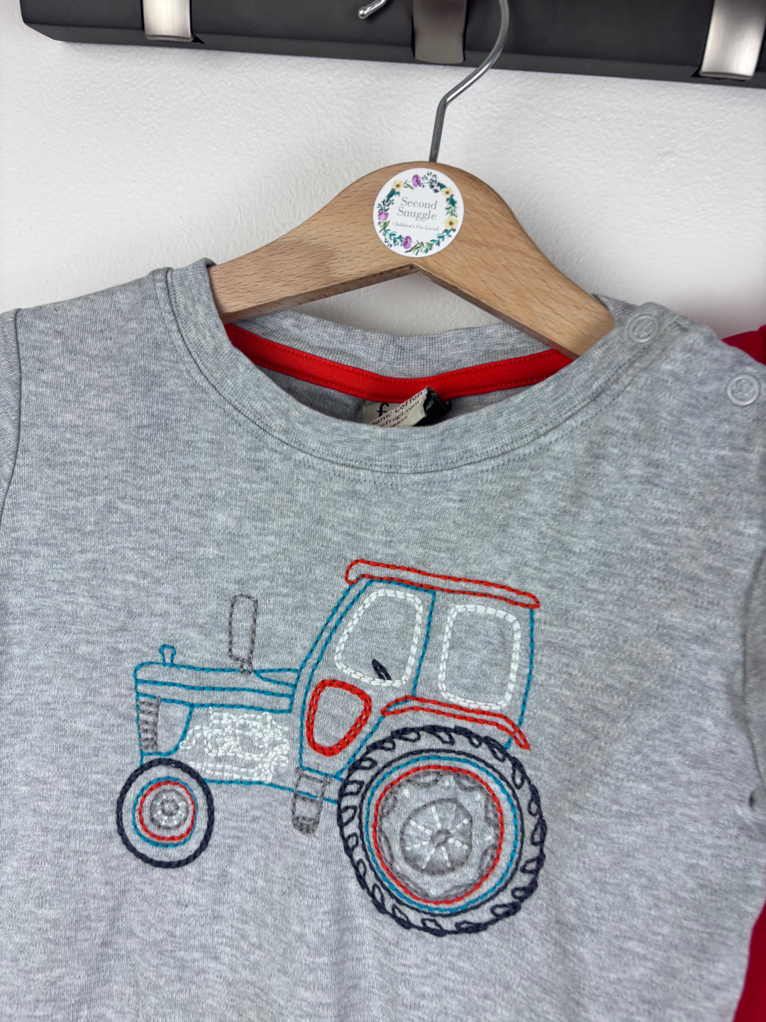 Frugi Tractor & Red T Shirt 2-3 Years-Tops-Second Snuggle Preloved