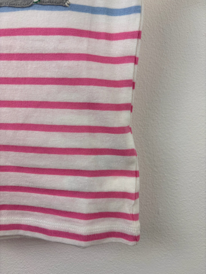 Boden White Bunny Stripe T-Shirt 2-3 Years-Tops-Second Snuggle Preloved