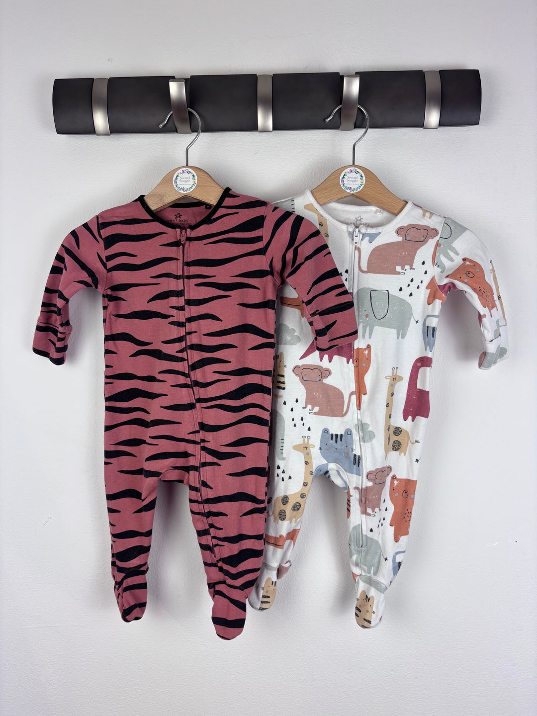 Next Animal Print Tiger Stripe Sleepsuits Set Up To 3 Months