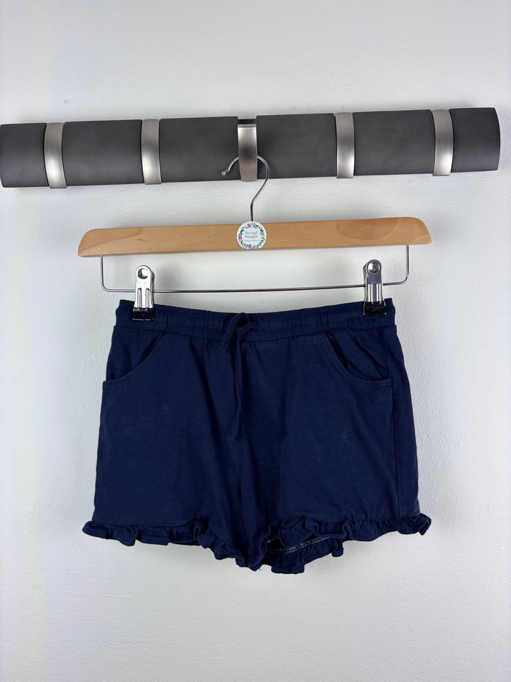 Fred & Flo Navy Frill Hem Shorts 6-7 Years