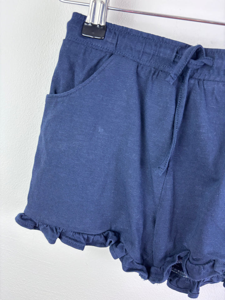 Fred & Flo Navy Frill Hem Shorts 6-7 Years