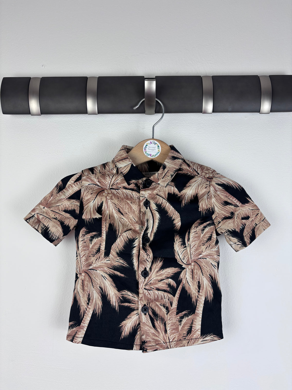 River Island Palm Tree Print Shirt 0-3 Months-Shirts-Second Snuggle Preloved