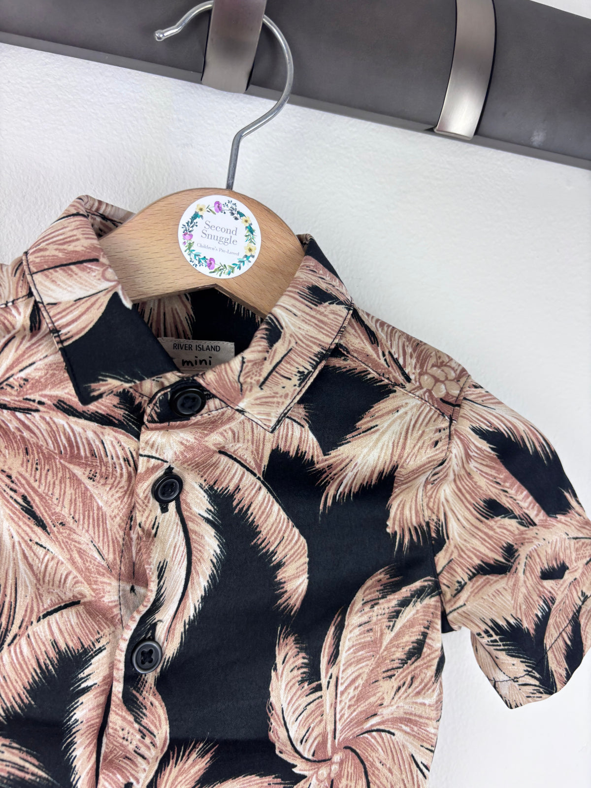 River Island Palm Tree Print Shirt 0-3 Months-Shirts-Second Snuggle Preloved