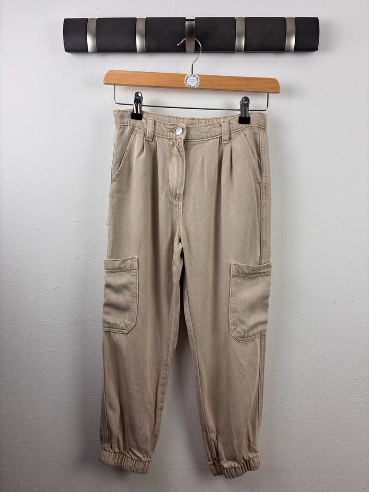 Next Beige Cargo Trousers 8 Years-Trousers-Second Snuggle Preloved