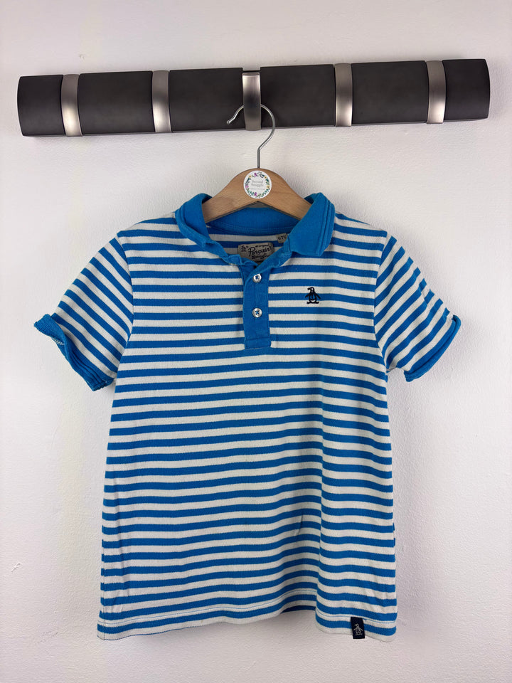 Original Penguin Blue Stripe Polo Top 6-7 Years-Tops-Second Snuggle Preloved