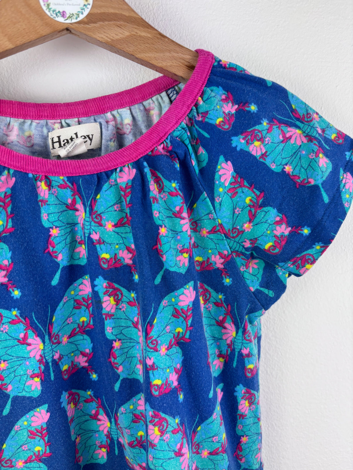 Hatley Blue Butterfly Print Dress 4-5 Years-Dresses-Second Snuggle Preloved