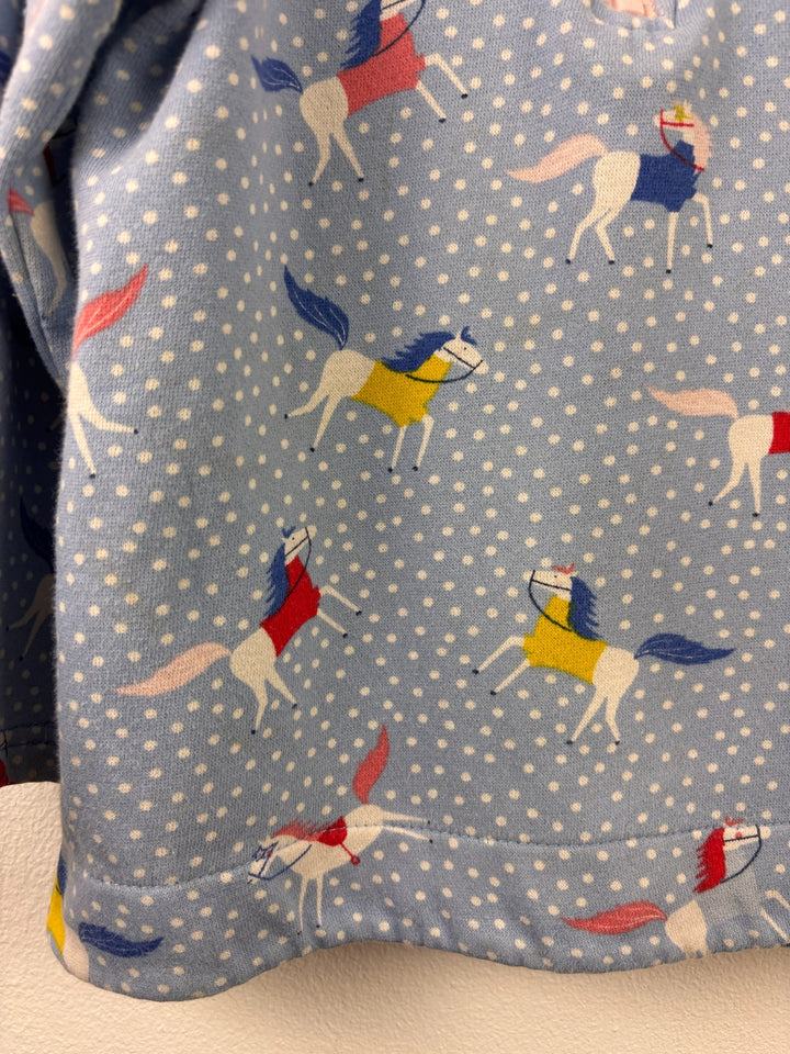 Joules Blue Horse Print Half Zip Fleece 5 Years-Jumpers-Second Snuggle Preloved