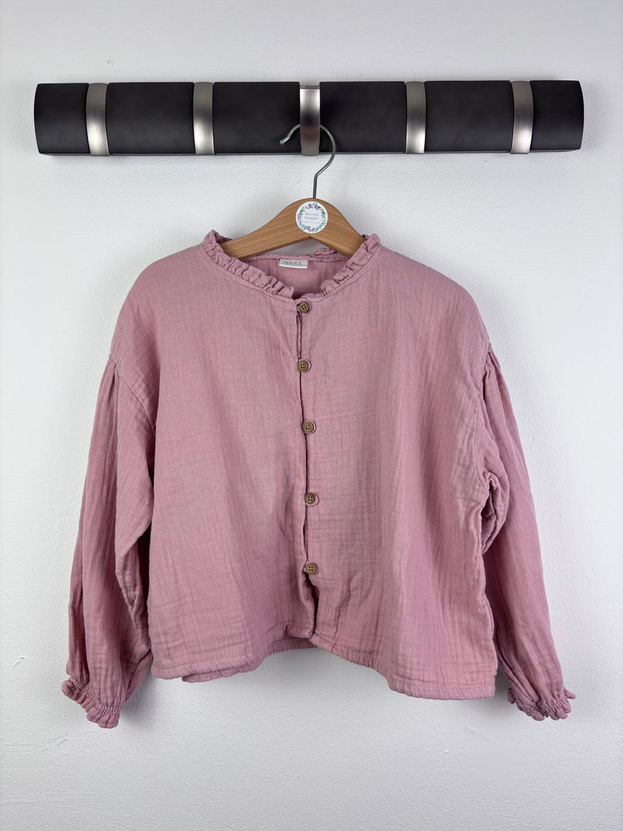 Next Pink Cotton Gauze Blouse 5-6 Years-Tops-Second Snuggle Preloved