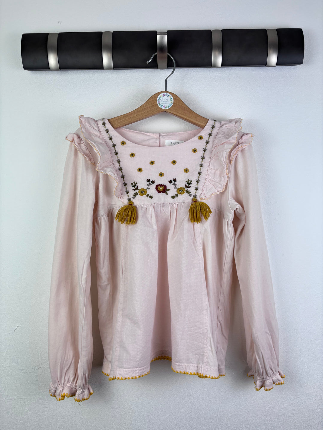 Next Pink Embroidered Tassel Blouse 6-7 Years-Tops-Second Snuggle Preloved