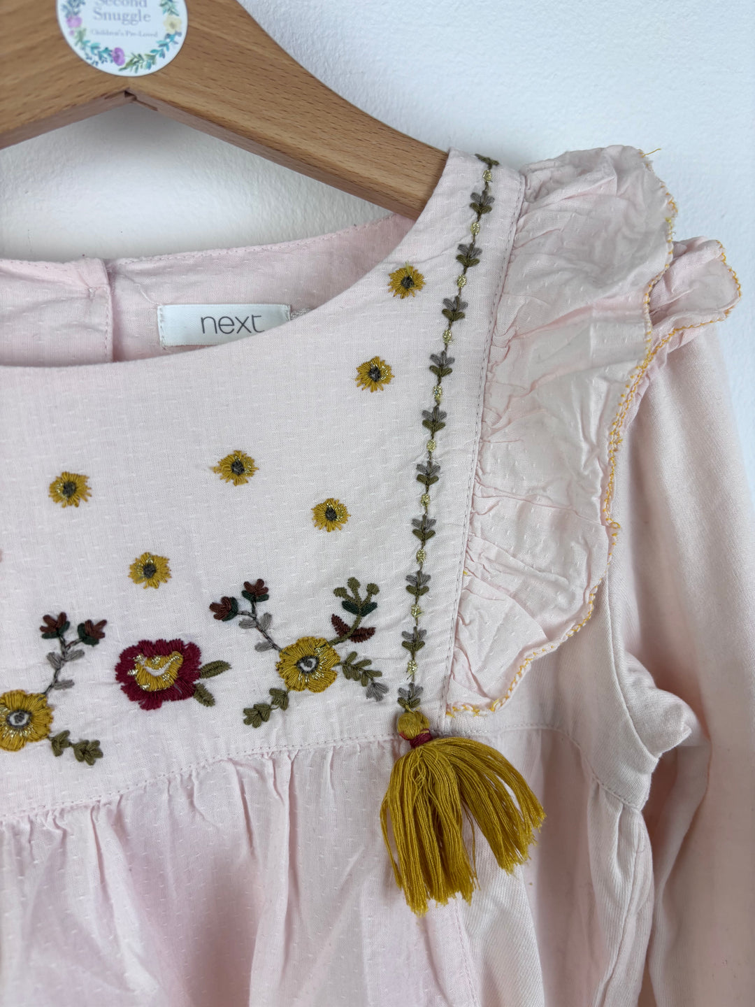 Next Pink Embroidered Tassel Blouse 6-7 Years-Tops-Second Snuggle Preloved