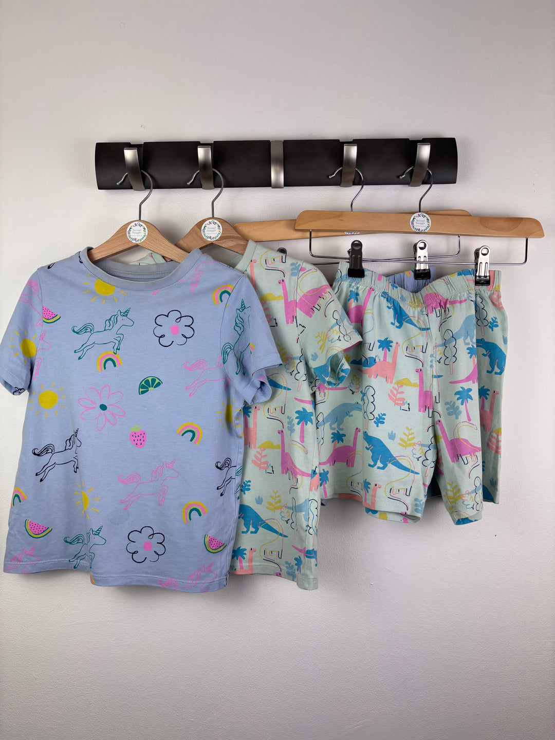 M&S Mixed Print Pyjama Bundle of 2 Sets 6-7 Years-Night Wear-Second Snuggle Preloved