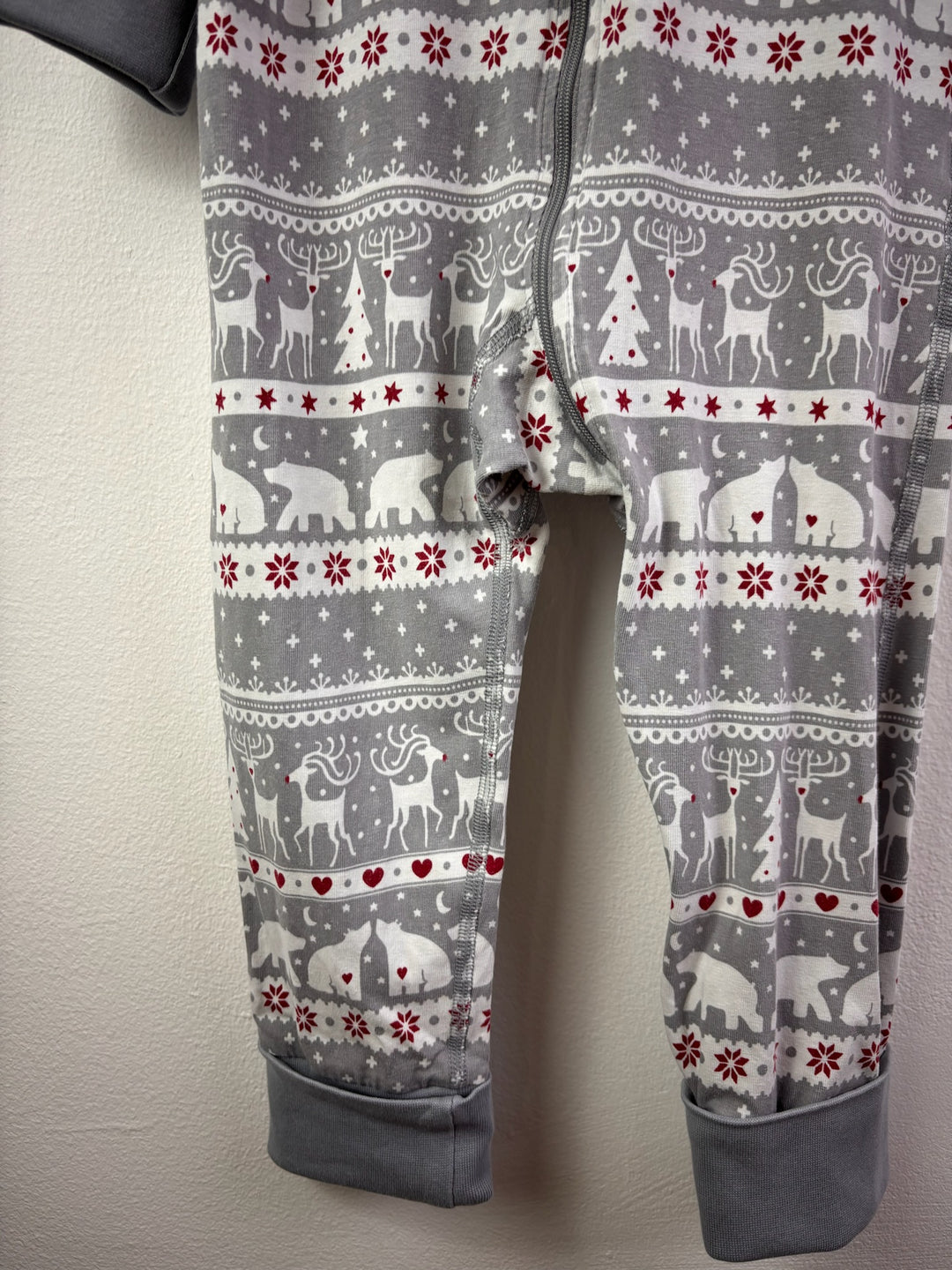 Polarn O. Pyret Grey Nordic Print Zip Sleepsuit 1-2 Years
