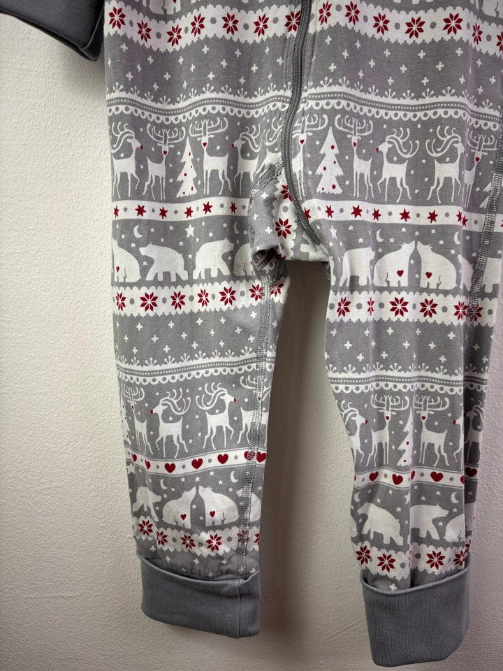 Polarn O. Pyret Grey Nordic Print Zip Sleepsuit 1-2 Years