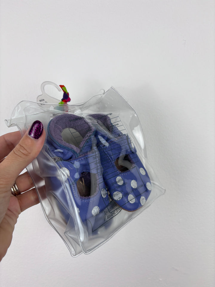 Melton Blue Polka Dot Shoes 0-6 Months-Shoes-Second Snuggle Preloved