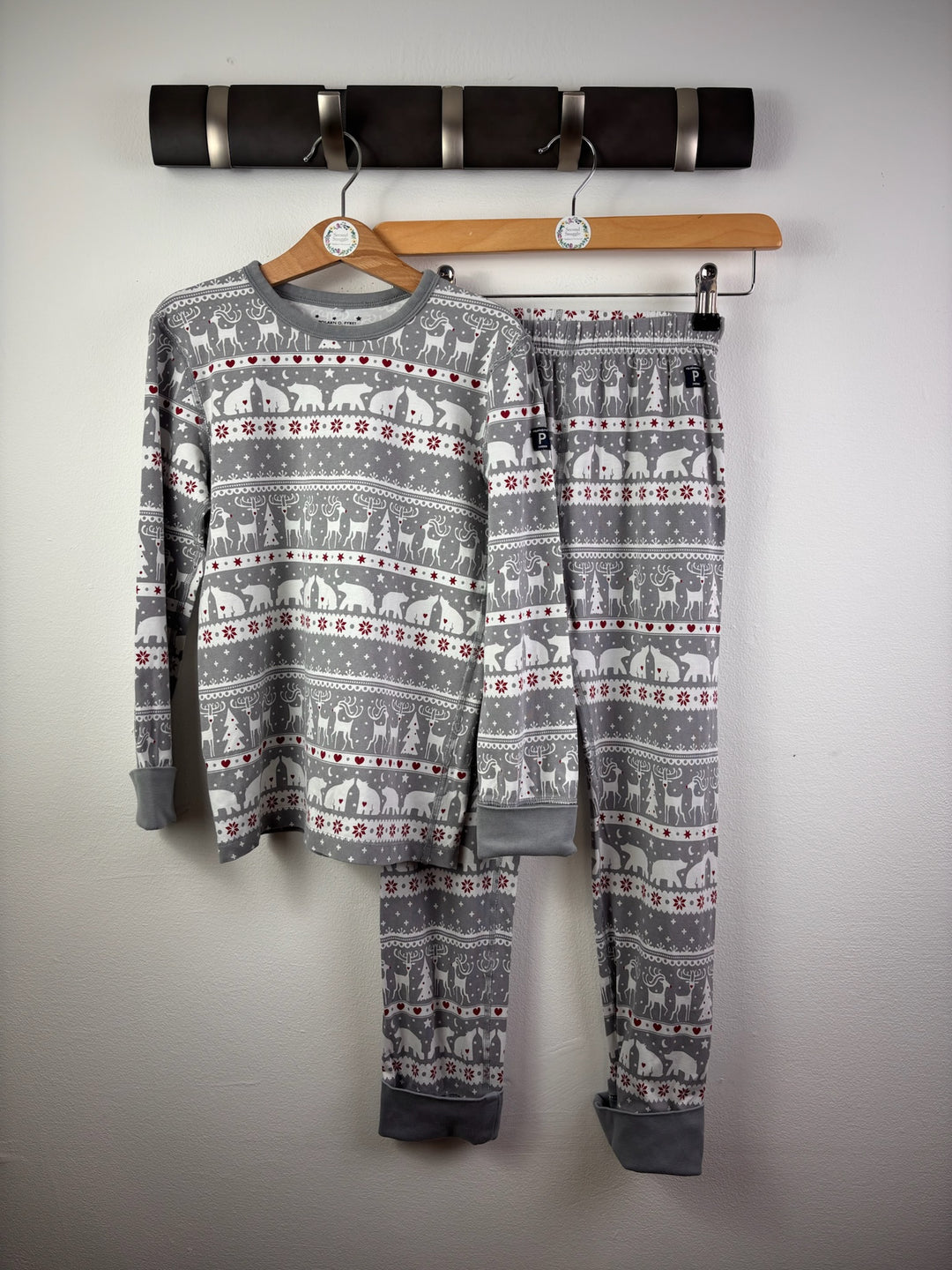 Polarn O. Pyret Grey Nordic Print Pyjamas 6-7 Years