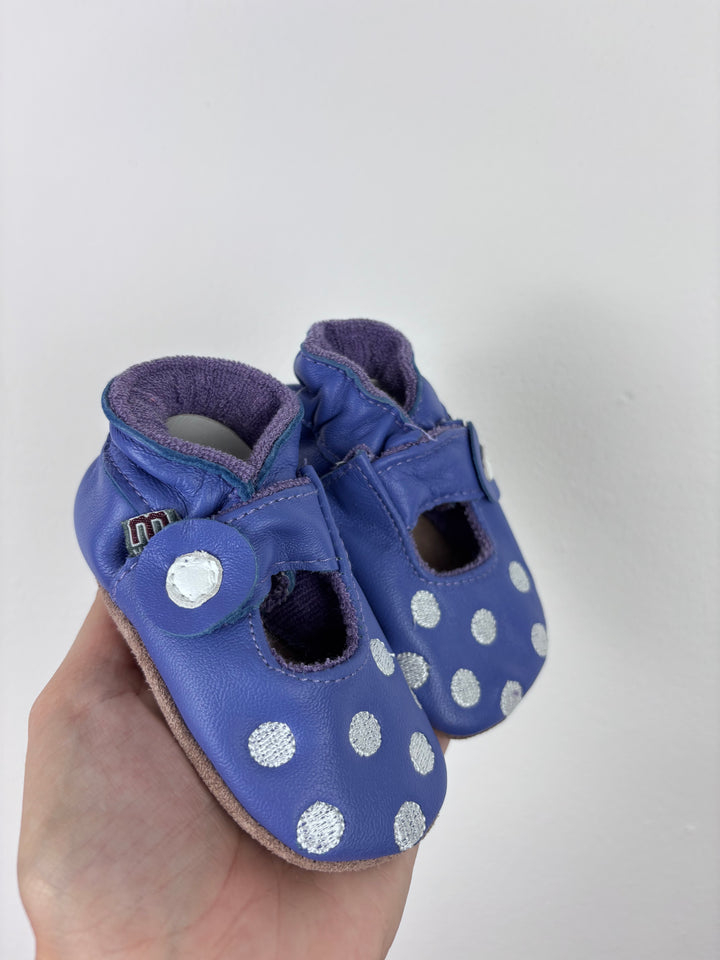 Melton Blue Polka Dot Shoes 0-6 Months-Shoes-Second Snuggle Preloved