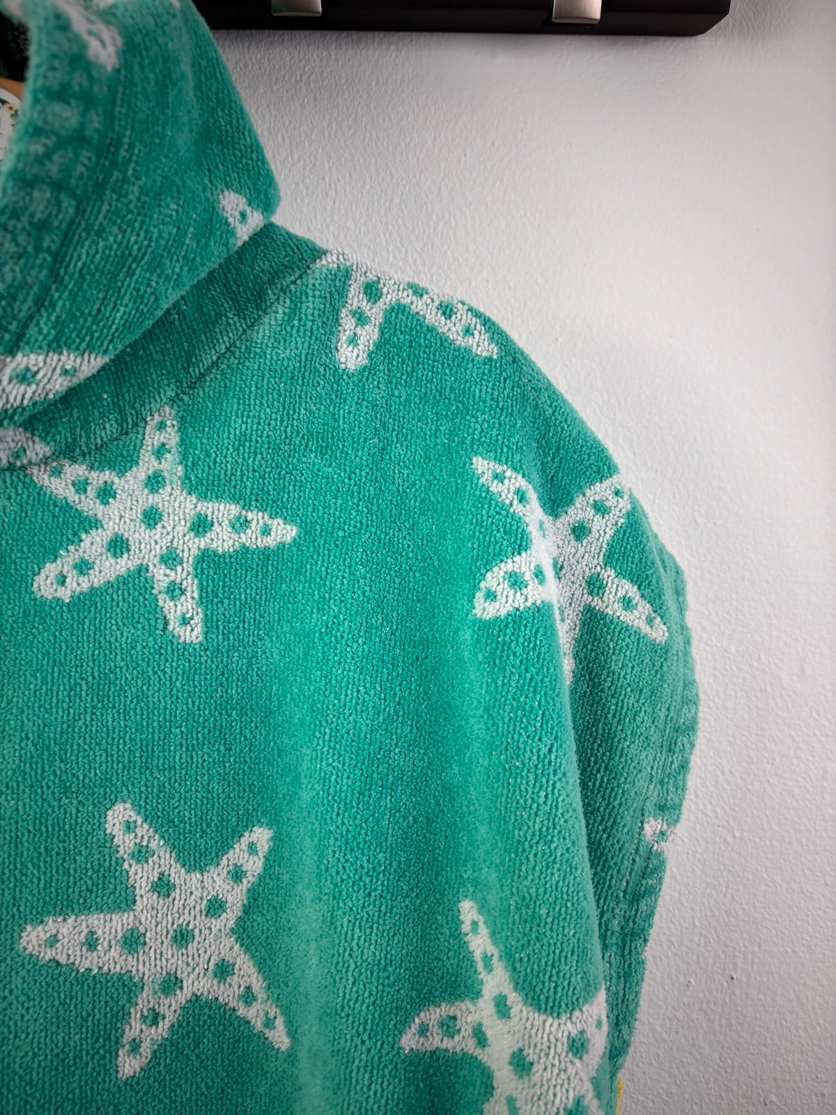 Frugi Green Starfish Hooded Towelling Poncho 1-2 Years-Swimming-Second Snuggle Preloved