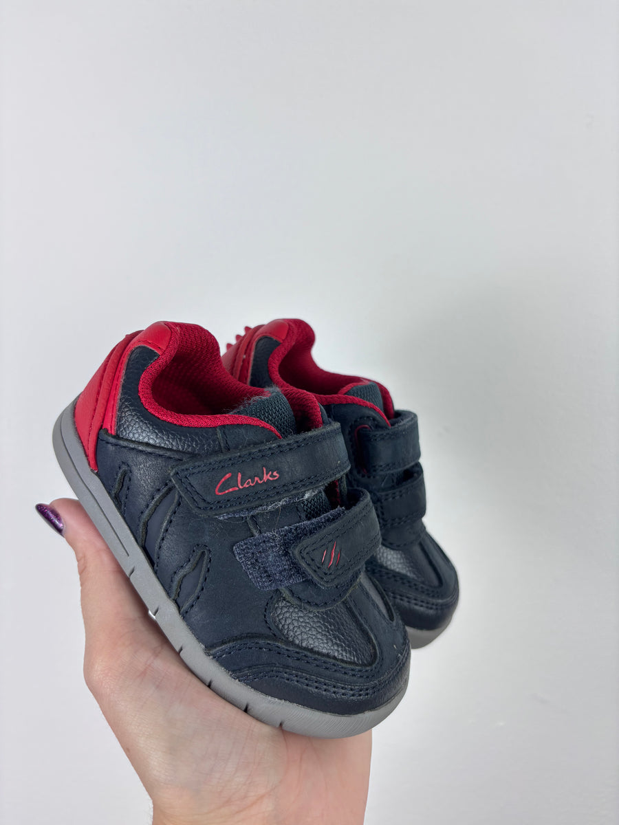 Clarks Navy Red Trainers UK 4 G-Shoes-Second Snuggle Preloved