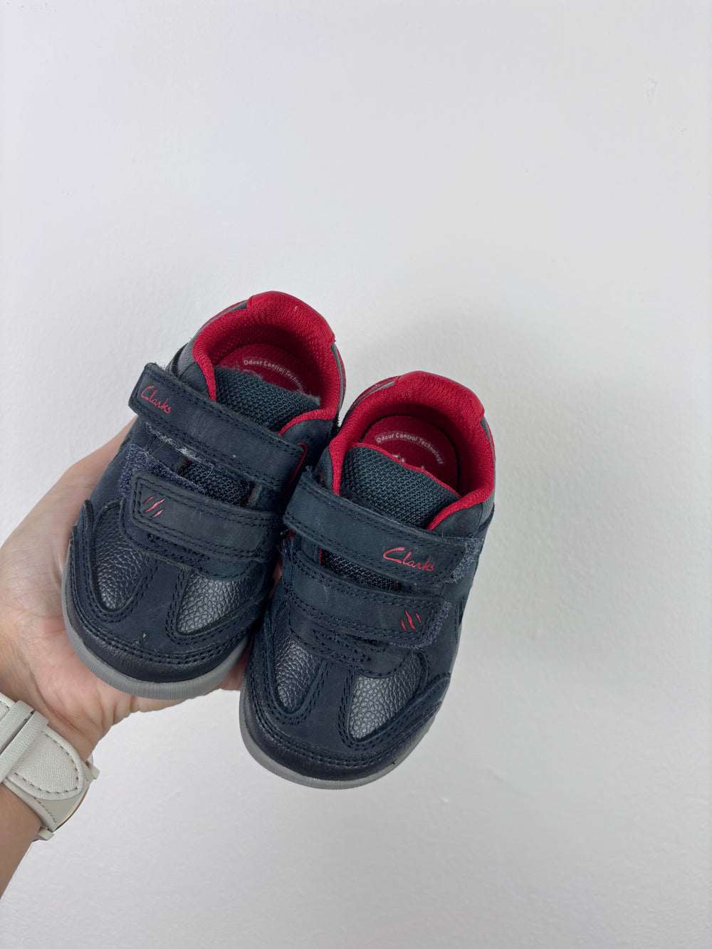 Clarks Navy Red Trainers UK 4 G-Shoes-Second Snuggle Preloved