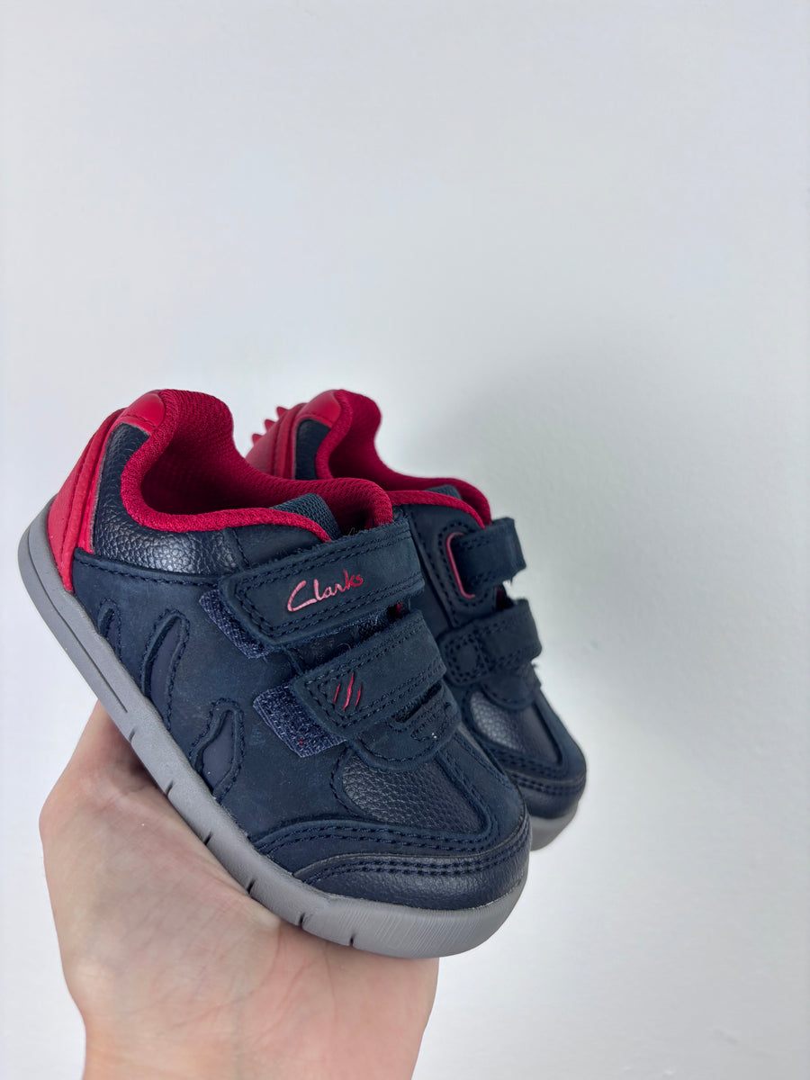 Clarks Navy Red Trainers UK 4.5 G-Shoes-Second Snuggle Preloved