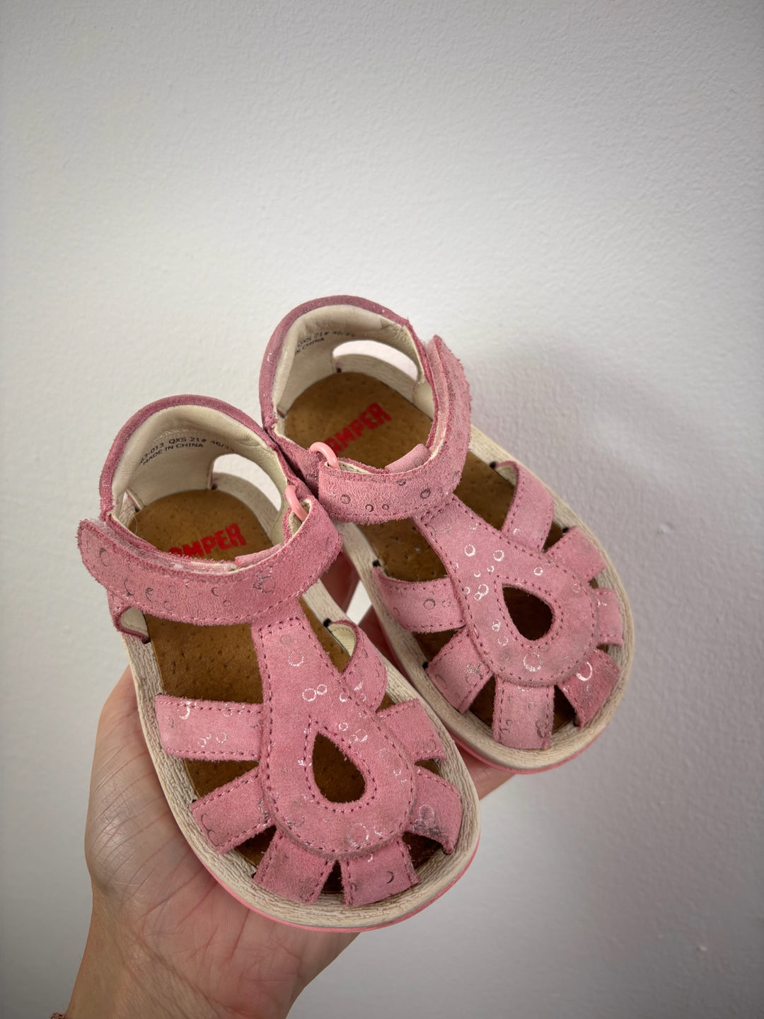 Camper Pink Suede Sandals EU 21 UK 4.5-Sandals-Second Snuggle Preloved
