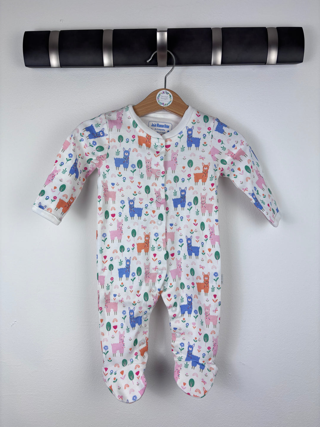 JoJo Maman Bébé Llama Print Sleepsuit Various Sizes-Sleepsuits-Second Snuggle Preloved
