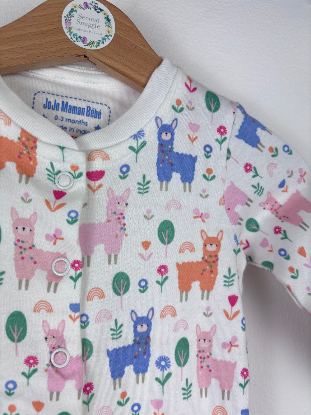 JoJo Maman Bébé Llama Print Sleepsuit Various Sizes-Sleepsuits-Second Snuggle Preloved