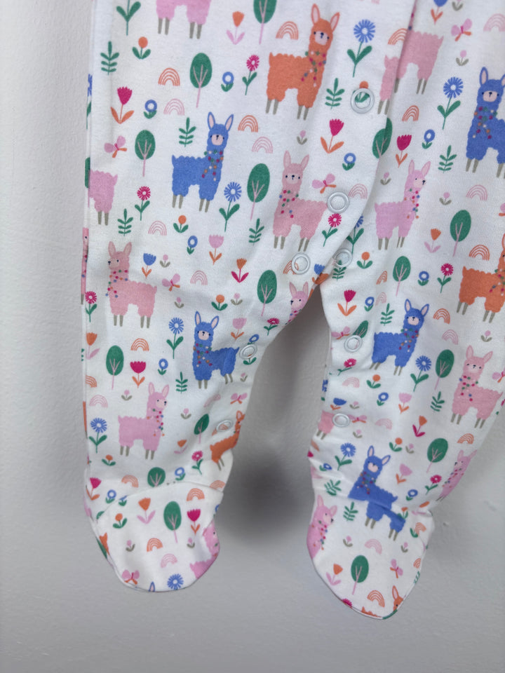 JoJo Maman Bébé Llama Print Sleepsuit Various Sizes-Sleepsuits-Second Snuggle Preloved